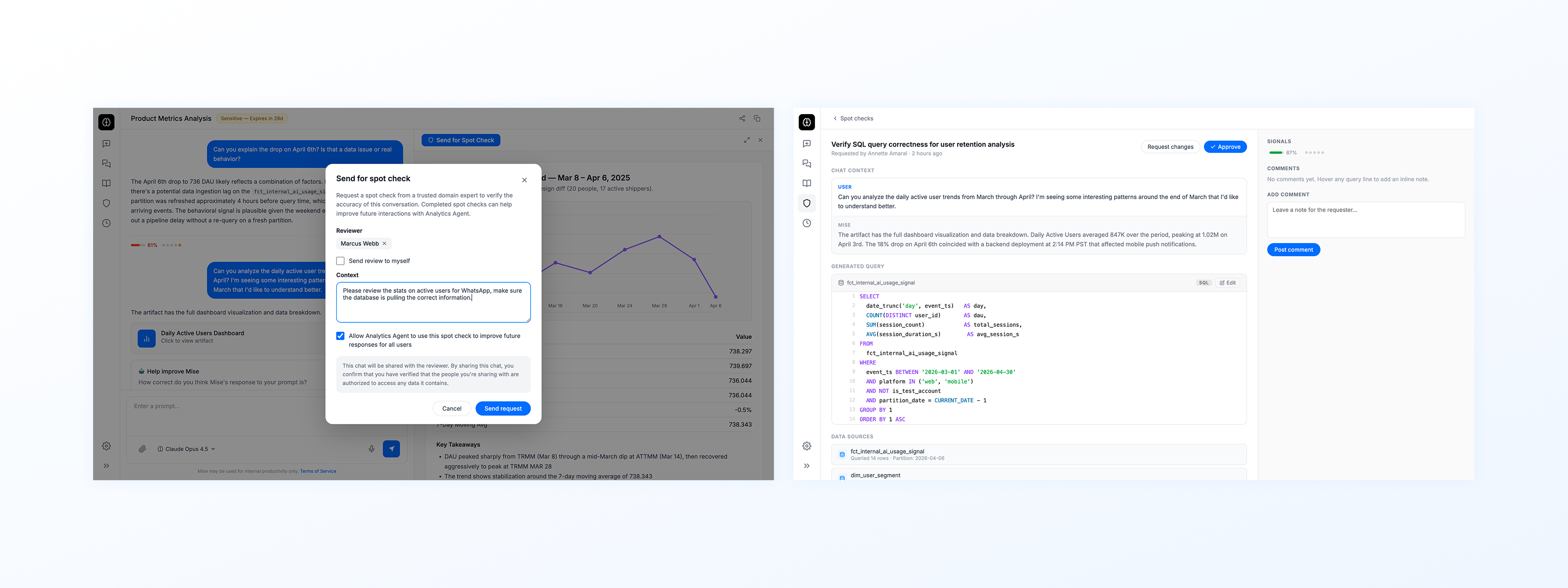 Shipped UI — Mise